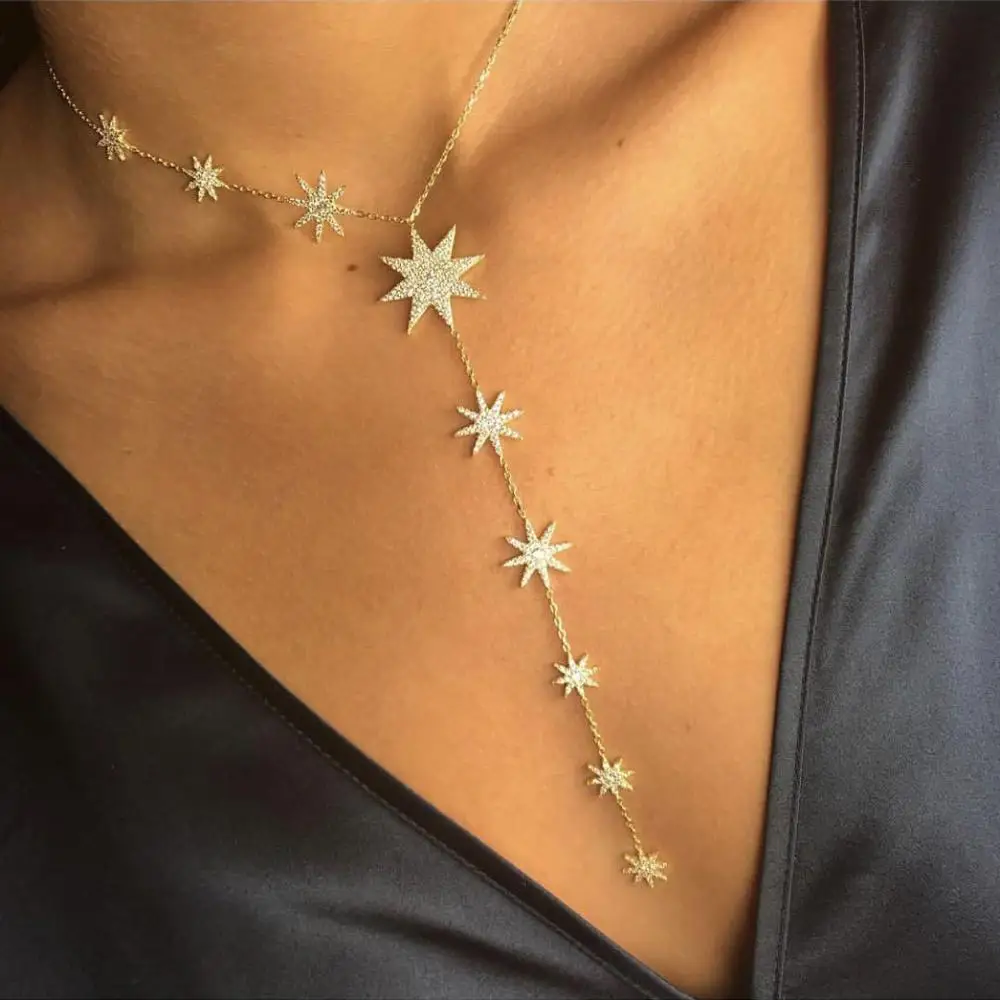 2020 sexy women long chain micro pave cz star northstar charm link chain long Y lariat necklace
2020 sexy women long chain micro pave cz star northstar charm link chain long Y lariat necklace