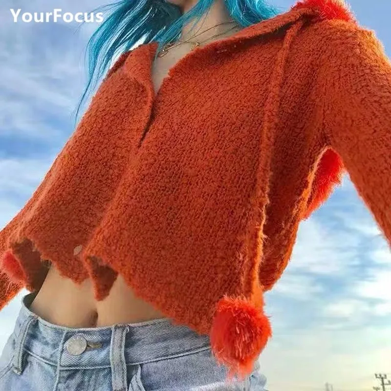Women Two Colors Autumn Sexy Short Hairy Korean Fur Ball Fur Collar Fashion Hooded Single Breasted Sweater Women Knit Cardigan
Women Two Colors Autumn Sexy Short Hairy Korean Fur Ball Fur Collar Fashion Hooded Single Breasted Sweater Women Knit Cardigan