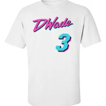 Белая футболка Dwyane Wade Miami Vice City мужская и женская повседневная