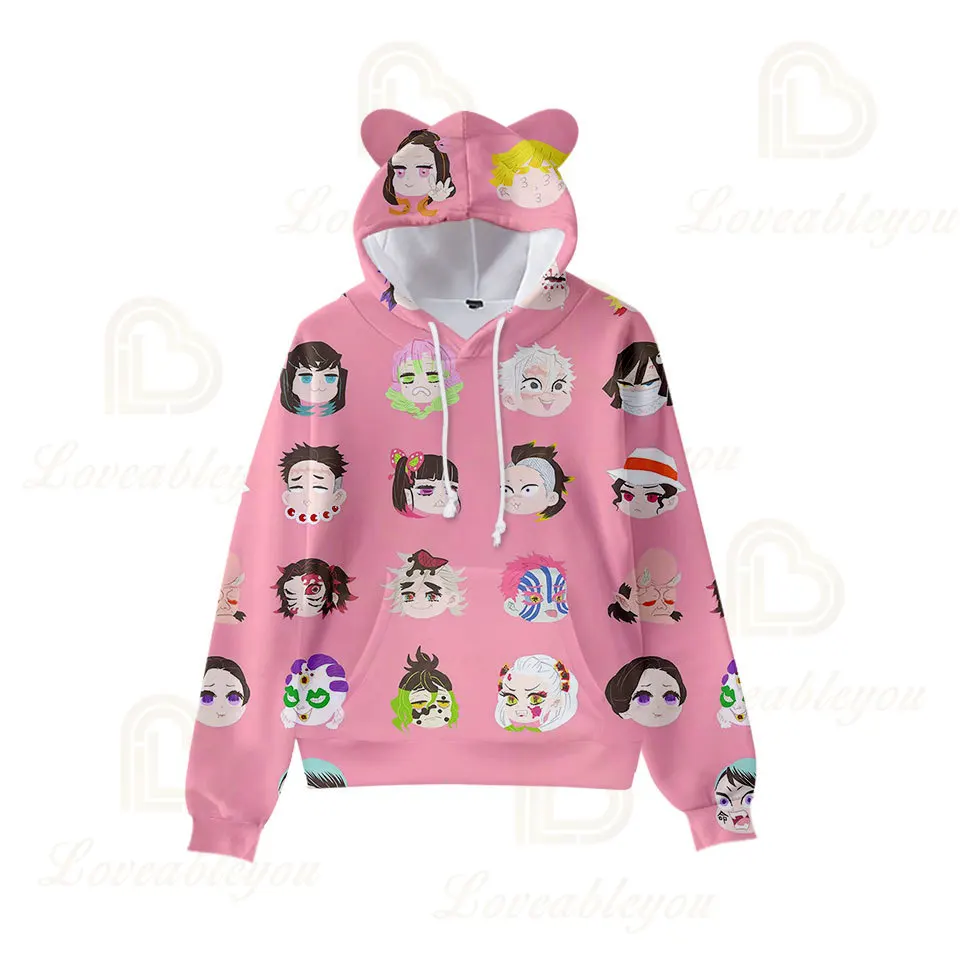 Demon Slayer Kamado Tanjirou Kamado Nezuko Agatsuma Zenitsu Cosplay Cat Ears Hoody Children's Pullover Hooded Kids
Demon Slayer Kamado Tanjirou Kamado Nezuko Agatsuma Zenitsu Cosplay Cat Ears Hoody Children's Pullover Hooded Kids