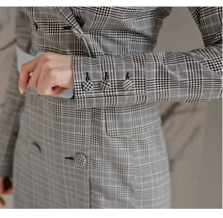 2019 Autumn Women Plaid Mini Dress Korean Fashion Long Sleeve Slim Casual Office Dresses Elegant Double-breasted Dress With Belt 
2019 Autumn Women Plaid Mini Dress Korean Fashion Long Sleeve Slim Casual Office Dresses Elegant Double-breasted Dress With Belt