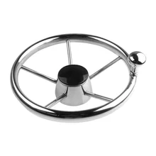 Boat Accessories Steering Wheel With knob Stainless Steel 5 Spoke 25 Degree 11 For Marine Yacht