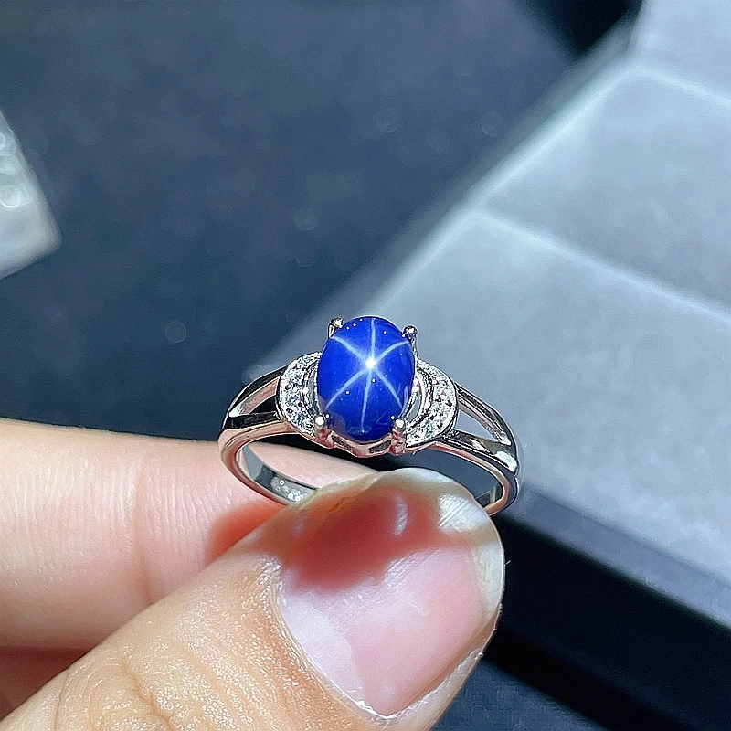 MDINA Starlight Sapphire Ring, Classic 925 Pure Silver Star Line Beautiful Mail Packing
MDINA Starlight Sapphire Ring, Classic 925 Pure Silver Star Line Beautiful Mail Packing