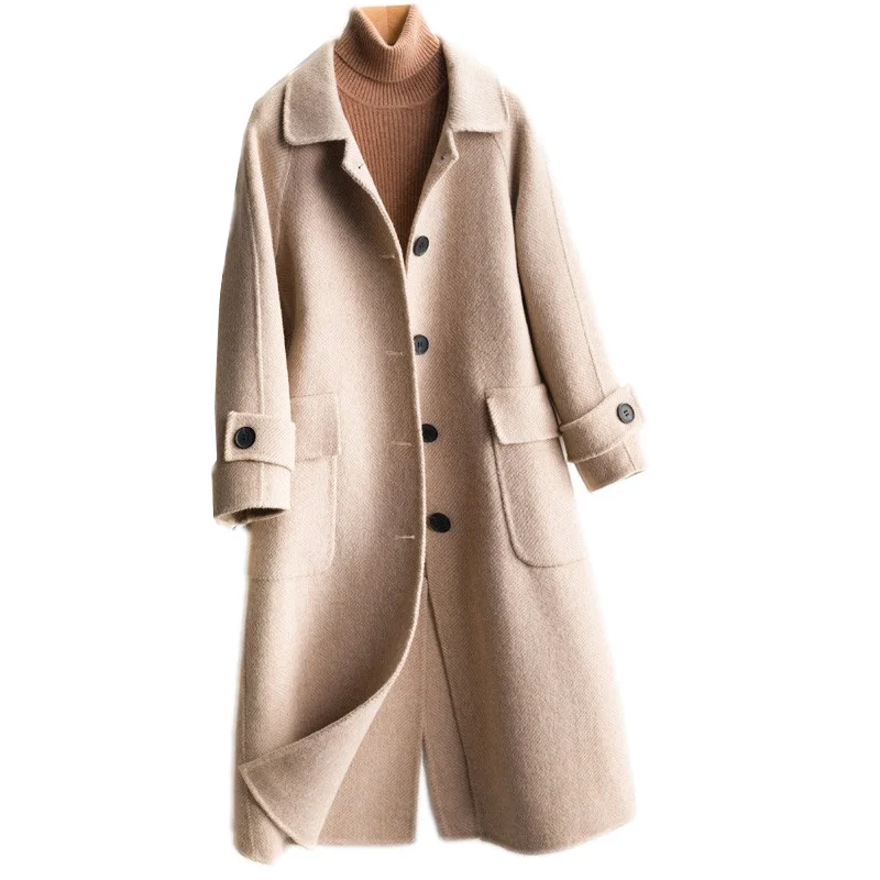 Женское двустороннее кашемировое пальто, Свободное длинное шерстяное пальто в Корейском стиле с большими карманами и длинными рукавами, 4 ц...
Женское двустороннее кашемировое пальто, Свободное длинное шерстяное пальто в Корейском стиле с большими карманами и длинными рукавами, 4 ц...