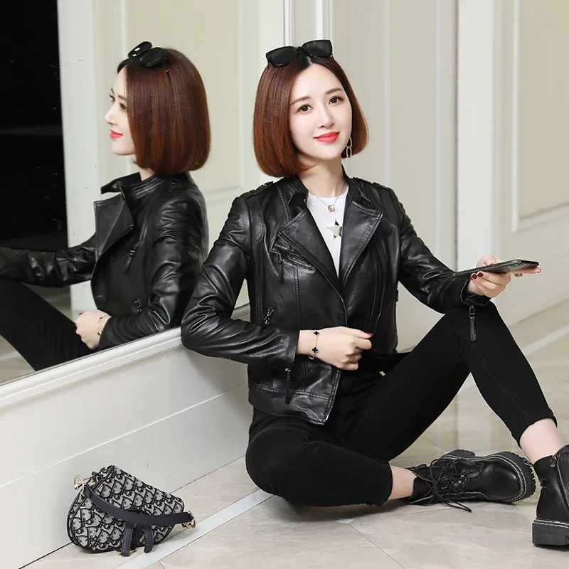 JCHB 2021 and Autumn New Spring Haining sheep leather leather leather short women's stand collar motorcycle leather jacket slim
JCHB 2021 and Autumn New Spring Haining sheep leather leather leather short women's stand collar motorcycle leather jacket slim