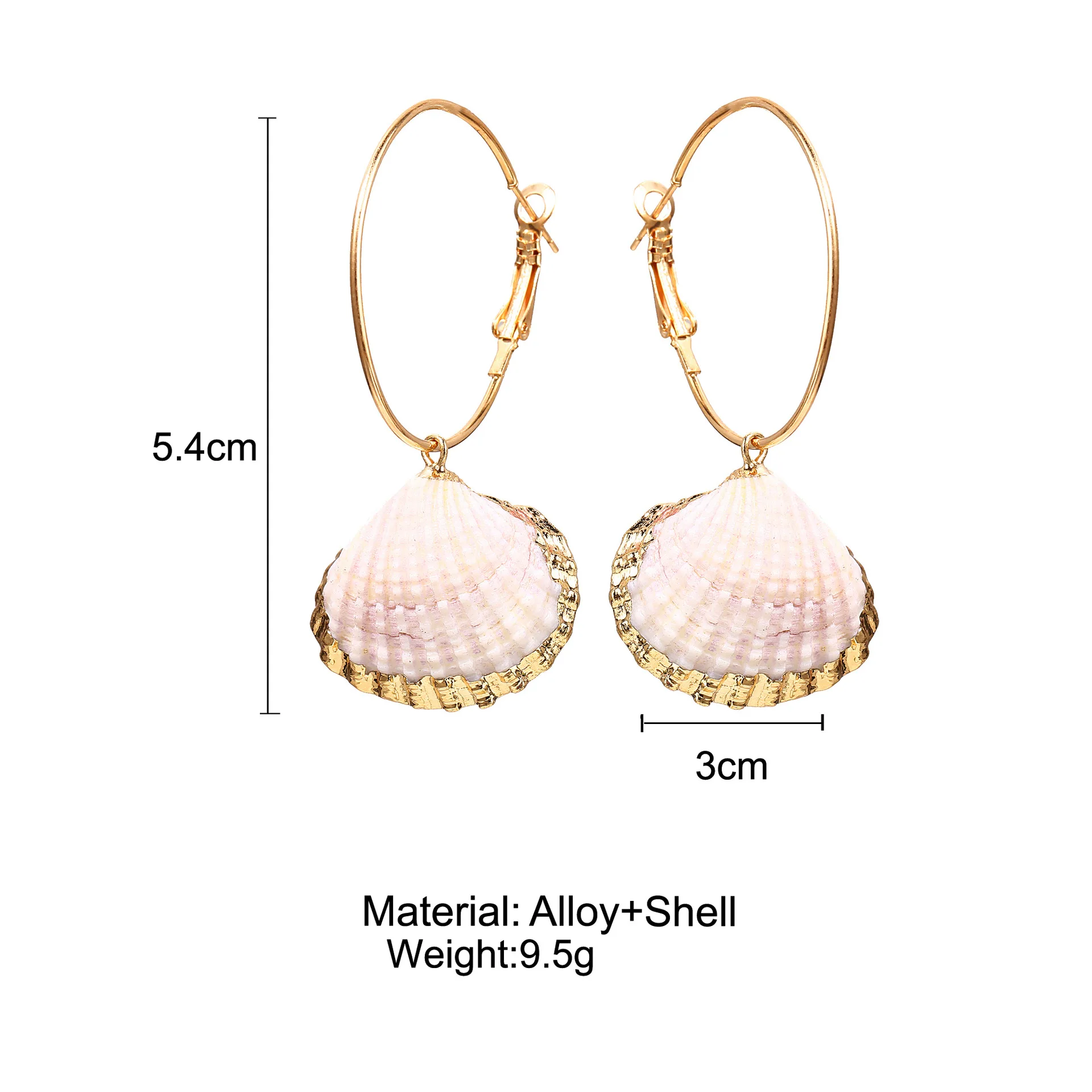 European And American Cross-Border Creative Retro Circle Inlaid Gold Rim Ccallop Earrings Shell Earrings For Women Girl Fashion
European And American Cross-Border Creative Retro Circle Inlaid Gold Rim Ccallop Earrings Shell Earrings For Women Girl Fashion