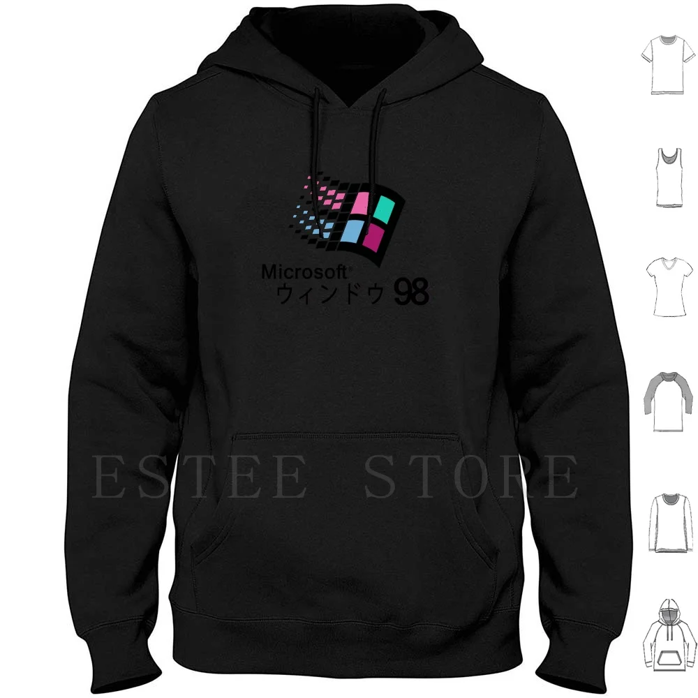 

Microsoft Windows 98 Vaporwave Hoodie Long Sleeve Vaporwave Vapourwave Windows Windows 98 Kanye Classic Retro Gaming