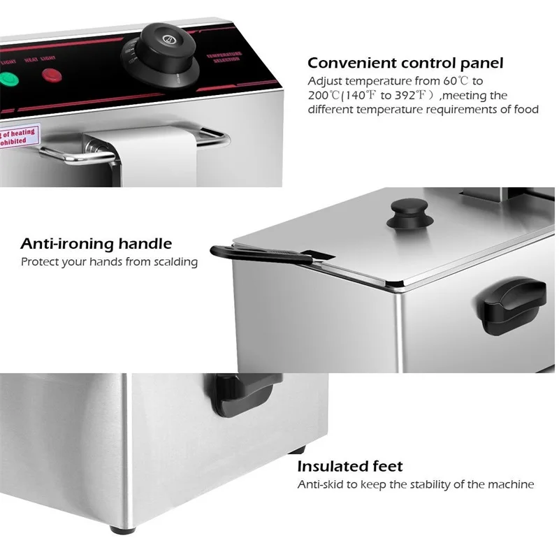Costway 2500W Duty Stainless Steel Single Electric Deep Fryer With Basket Scoop Unit Thermostat control Overheat Protection
Costway 2500W Duty Stainless Steel Single Electric Deep Fryer With Basket Scoop Unit Thermostat control Overheat Protection