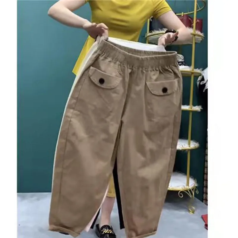 New Arrival Summer Korean Style Women Loose Casual Elastic Waist Ankle-length Pants All-matched Pocket Design Harem Pants W370
New Arrival Summer Korean Style Women Loose Casual Elastic Waist Ankle-length Pants All-matched Pocket Design Harem Pants W370