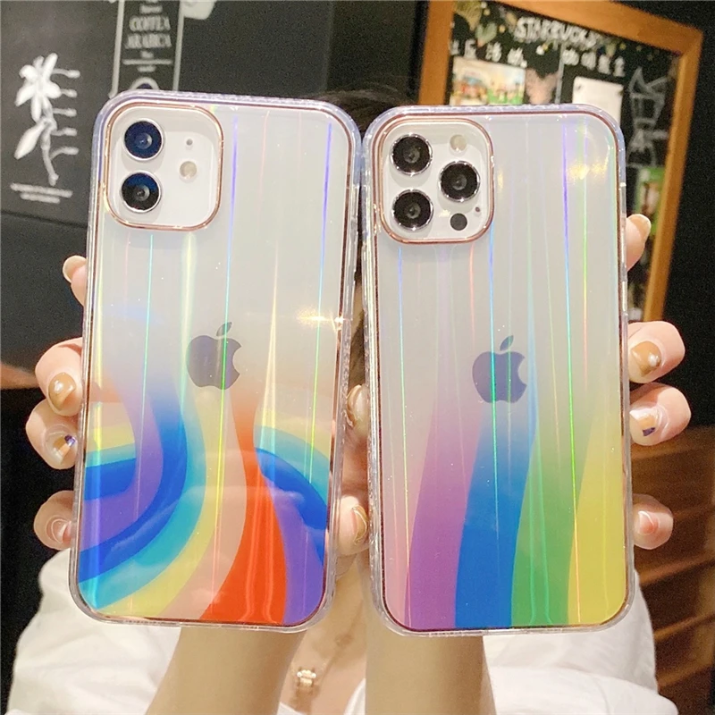 Gradient Rainbow Laser Cases For iPhone 12 11 Pro Max X XS Max XR Transparent Soft Silicone For iPhone 12 11 7 8 Plus Back Cover
Gradient Rainbow Laser Cases For iPhone 12 11 Pro Max X XS Max XR Transparent Soft Silicone For iPhone 12 11 7 8 Plus Back Cover