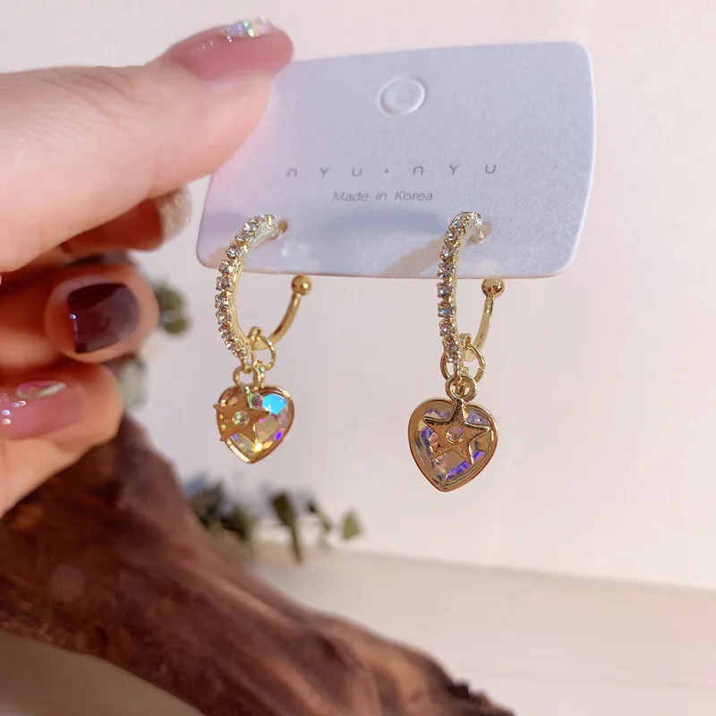 2021 Peach Heart Rhinestone Star Earrings Pendant Hoop Earrings S925 Silver Needle Earrings Jewelry For Women Girl Holiday Gift
2021 Peach Heart Rhinestone Star Earrings Pendant Hoop Earrings S925 Silver Needle Earrings Jewelry For Women Girl Holiday Gift