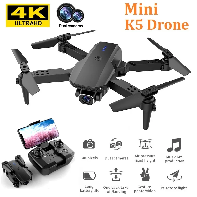New K5 Mini Drone 4k HD Dual Camera Visual Positioning 1080P WiFi FPV Drone Height Preservation Rc Quadcopter VS K9 Pro Drones
New K5 Mini Drone 4k HD Dual Camera Visual Positioning 1080P WiFi FPV Drone Height Preservation Rc Quadcopter VS K9 Pro Drones