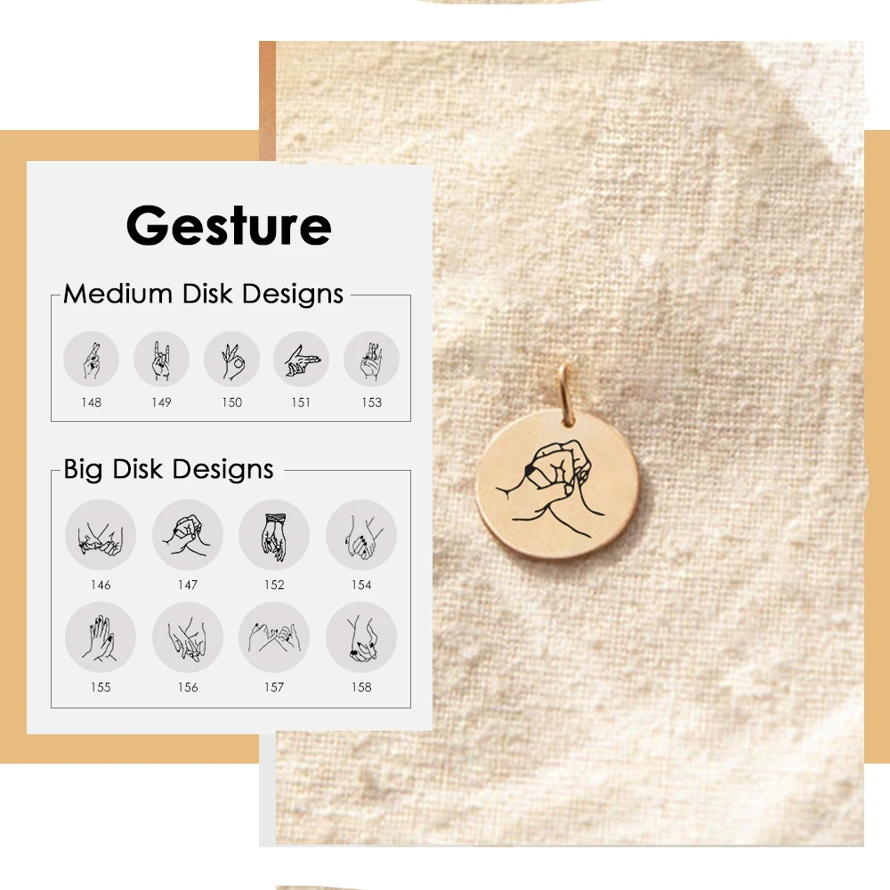 DIY Wholesale Stainless steel Bulk Ltems Jewelry Gesture Pattern Necklace Pendants Designer Charms For Jewelry Making Supplies
DIY Wholesale Stainless steel Bulk Ltems Jewelry Gesture Pattern Necklace Pendants Designer Charms For Jewelry Making Supplies