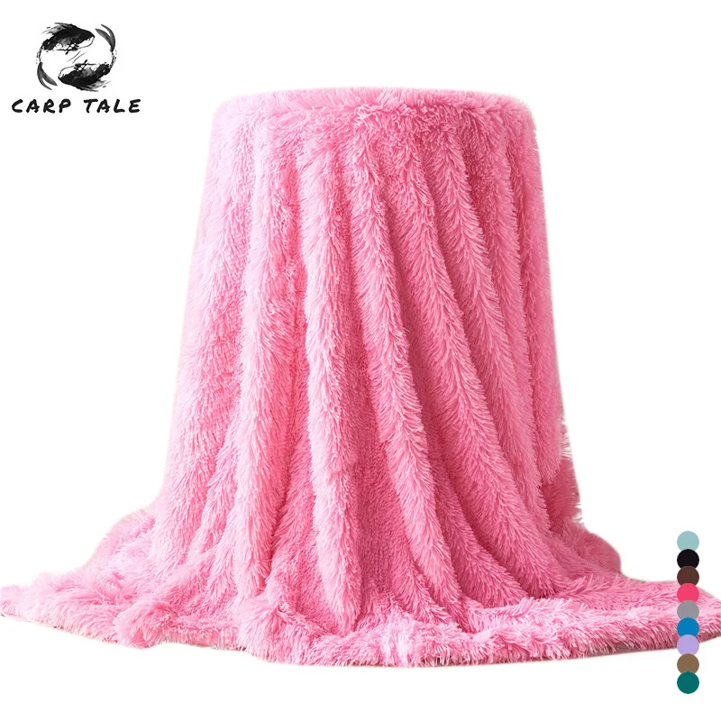 

Shaggy Throw Blanket Soft Long Plush Bed Cover Blanket Fluffy Faux Fur Bedspread Blankets for Beds Travel Couch Sofa Bedding