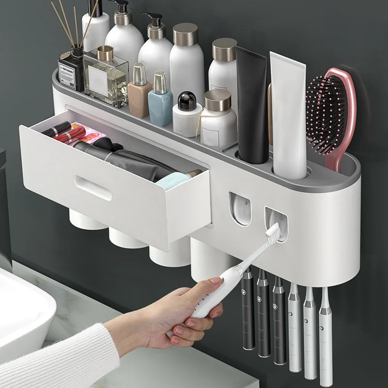 Megnetic Adsorption Toothbrush Holder Wall-mounted Toothpaste Squeezer Automatic Toothpaste Dispenser Electric Toothbrush Holder
Megnetic Adsorption Toothbrush Holder Wall-mounted Toothpaste Squeezer Automatic Toothpaste Dispenser Electric Toothbrush Holder