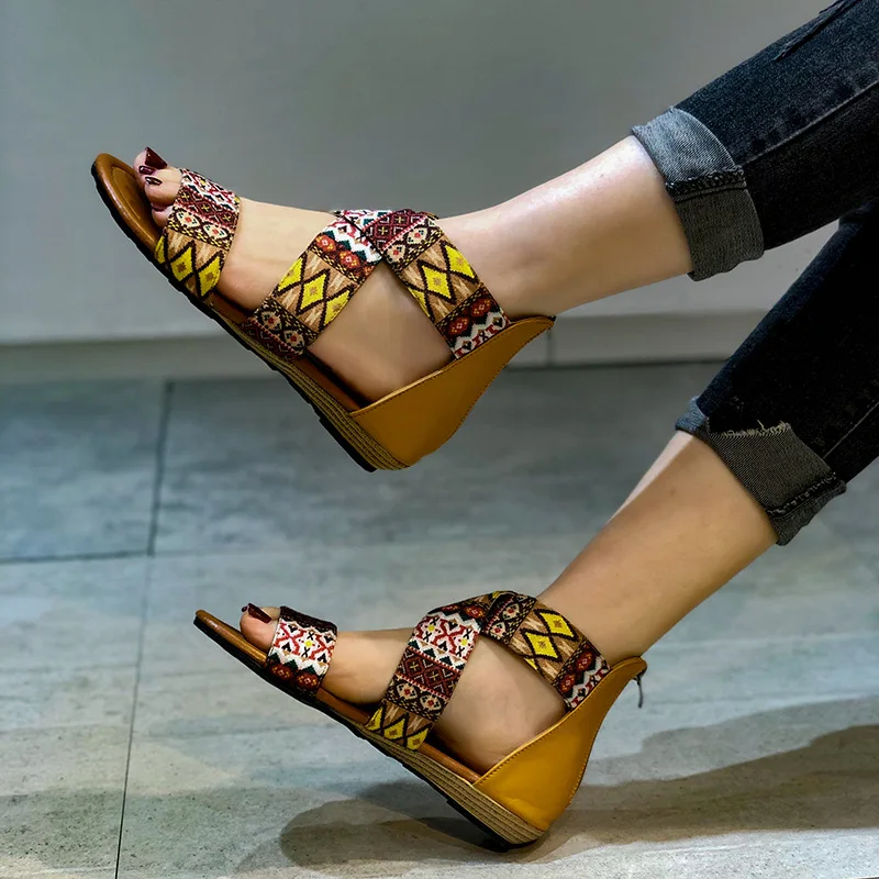 2022 Summer Plus Size Sandals Women Fashion Gladiator Wedges Casual Ethnic Style Woman Wedge Open Toe Bohemian Sandals Ladies
2022 Summer Plus Size Sandals Women Fashion Gladiator Wedges Casual Ethnic Style Woman Wedge Open Toe Bohemian Sandals Ladies