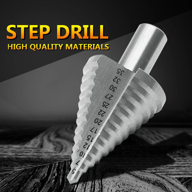 13 Step Cone Drill Bits Hole Cutter Bit Set 5-35 mm Fluted Edges HSS Step Drill Bit Reamer Triangle Shank Wood Metal Drilling
13 Step Cone Drill Bits Hole Cutter Bit Set 5-35 mm Fluted Edges HSS Step Drill Bit Reamer Triangle Shank Wood Metal Drilling