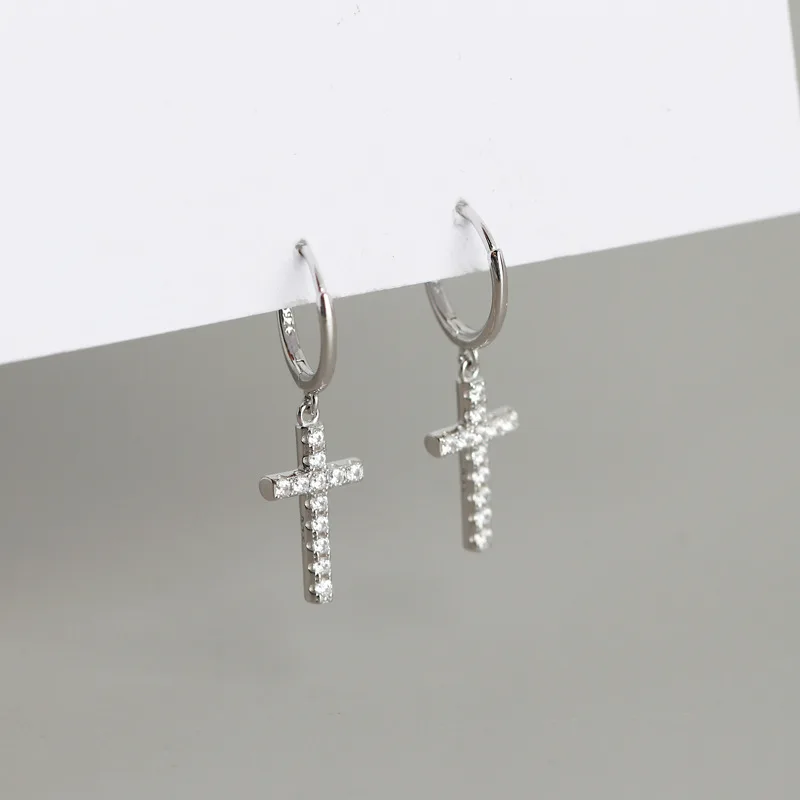 925 Sterling Silver Crystal Cross Charms Stud Earrings For Women Wedding Party Jewelry eh1139
925 Sterling Silver Crystal Cross Charms Stud Earrings For Women Wedding Party Jewelry eh1139