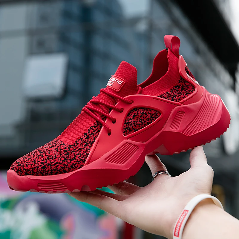 New men's running shoes light socks shoes fashion sneakers red large size breathable outdoor sports jogging elastic sole
New men's running shoes light socks shoes fashion sneakers red large size breathable outdoor sports jogging elastic sole