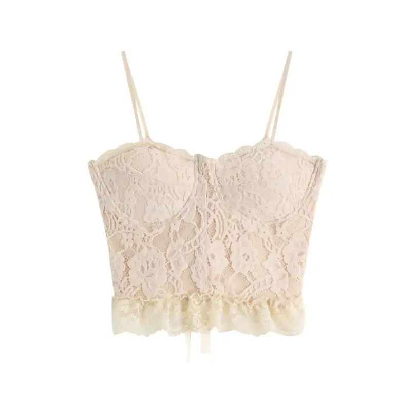 Sexy Lace Crop Tops French Retro Spaghetti Strap Tanke Women Bandage Built In Bra Sleeveless Slim Fit Camisole 2021 P29
Sexy Lace Crop Tops French Retro Spaghetti Strap Tanke Women Bandage Built In Bra Sleeveless Slim Fit Camisole 2021 P29