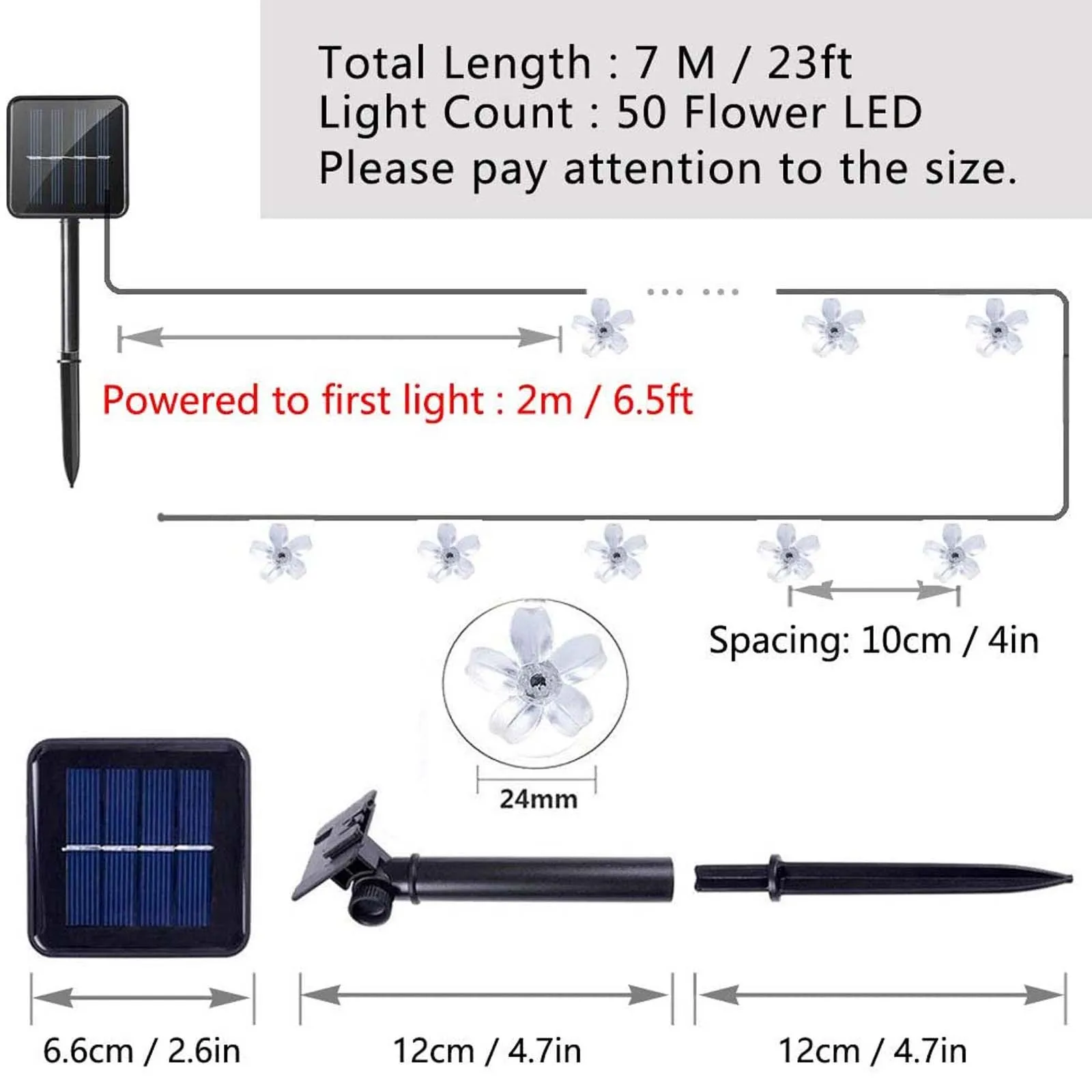 7m 50led Solar String Lights Led Sakura Street Garland Lawn Lamp Waterproof Ip65 Christmas New Year Outdoor Lighting Decor#g3
7m 50led Solar String Lights Led Sakura Street Garland Lawn Lamp Waterproof Ip65 Christmas New Year Outdoor Lighting Decor#g3