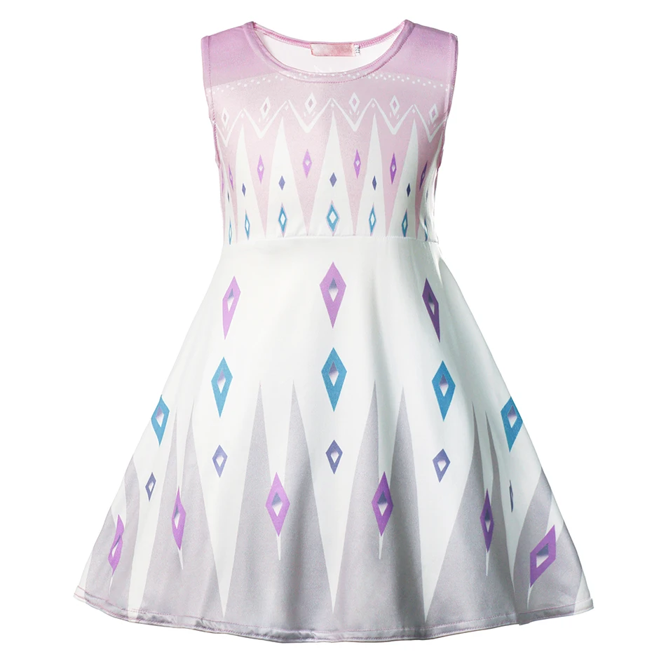 Girls Summer Princess Dress Elsa Sleeveless Snow Queen Cosplay Costume Beach Birthday Gift for Kids Anna | Мать и ребенок