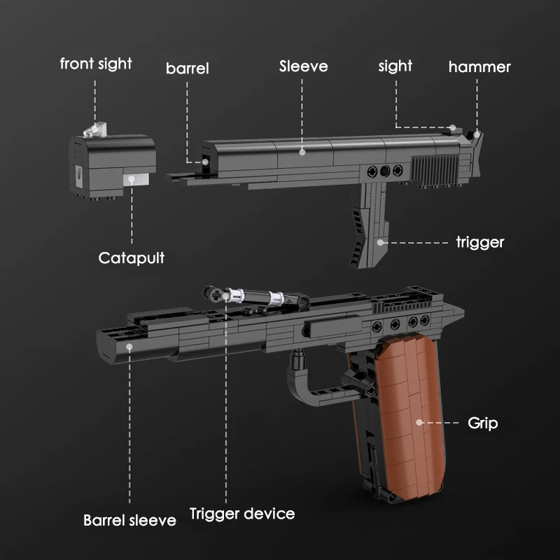 Cada 332pcs ww2 Military M1911 Pistol Building Blocks Model City Soldier Police Weapon Gun Bricks Toys Gifts for Children Kids
Cada 332pcs ww2 Military M1911 Pistol Building Blocks Model City Soldier Police Weapon Gun Bricks Toys Gifts for Children Kids