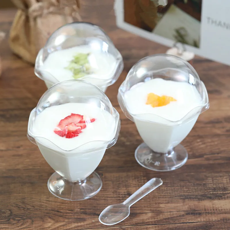 50pcs High quality transparent bauhinia shape ice cream yogurt jelly fruit cake cup handmade DIY dessert plastic cups with lid
50pcs High quality transparent bauhinia shape ice cream yogurt jelly fruit cake cup handmade DIY dessert plastic cups with lid