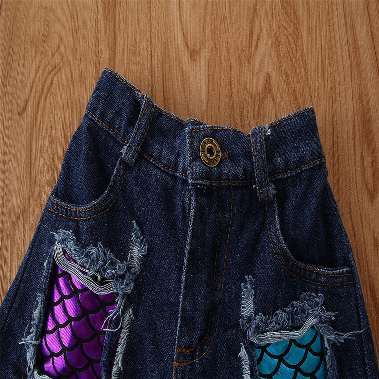 Lioraitiin 1-6Years Toddler 2Pcs Fashionable Little Girls Outfit Creative Fishtail Printing Sleeveless Top + Ripped Denim Shorts
Lioraitiin 1-6Years Toddler 2Pcs Fashionable Little Girls Outfit Creative Fishtail Printing Sleeveless Top + Ripped Denim Shorts