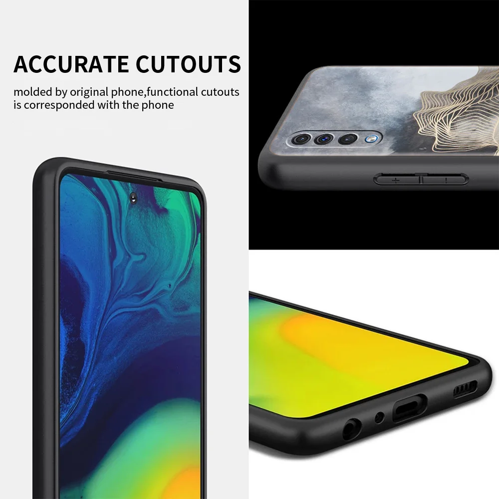 Роскошный чехол из золотой фольги с художественным принтом для Samsung Galaxy A50 A70 M31 M30s