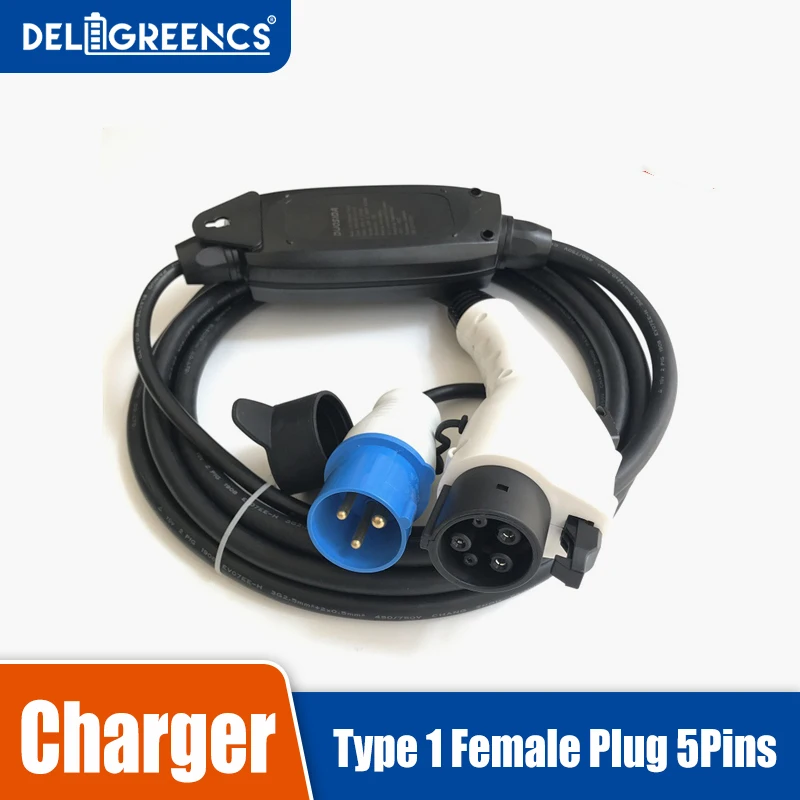 

16A Duosida EVSE charger J1772 Type 1 Blue CEE Connector Electric Car Portable Charger Leve1 Model 1