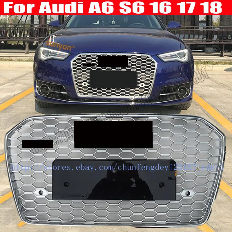Решетка для AUDI A6 S6 2016 16 2017 17 2018 18 RS6, стильная Серебристая передняя решетка в виде сот, автомобильные аксессуары
Решетка для AUDI A6 S6 2016 16 2017 17 2018 18 RS6, стильная Серебристая передняя решетка в виде сот, автомобильные аксессуары