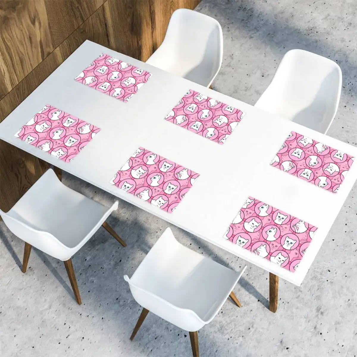 6pcs Placemat for dining table Cute White Cats Heat-resistant Kitchen Dining Accessories 
6pcs Placemat for dining table Cute White Cats Heat-resistant Kitchen Dining Accessories