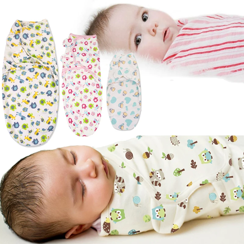 

Baby Anti Startle Sleepsacks New Born 0-3 Month Velcro Wrapped Swaddles Infant Soft Cotton Sleeping Bag Kids Cartoon Blanket