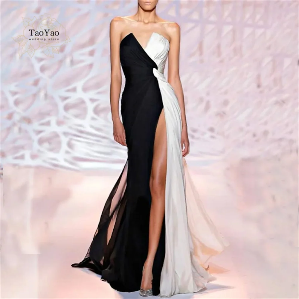 Design Evening Dress Long Sleeveless V-neck Black and White Stitching Ball Gown Vestidos De Fiesta Dresses Woman Party Night
Design Evening Dress Long Sleeveless V-neck Black and White Stitching Ball Gown Vestidos De Fiesta Dresses Woman Party Night