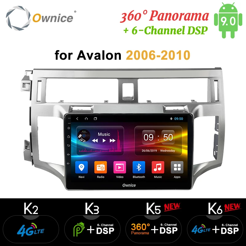 Автомагнитола Ownice 9 " 2 din Android 0 для TOYOTA AVALON 2006 2007 2010 DVD плеер GPS 360 DSP 4G
