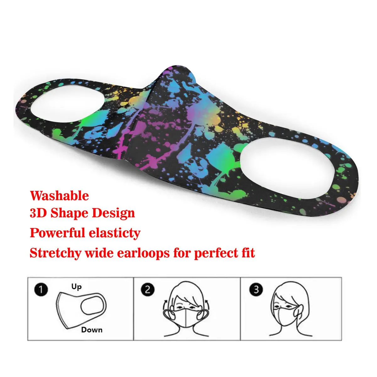 Mouth Mask Glow In Dark Splatter Neon Dust Face Masks Cover Washable & Reusable for Adult Student Kids
Mouth Mask Glow In Dark Splatter Neon Dust Face Masks Cover Washable & Reusable for Adult Student Kids