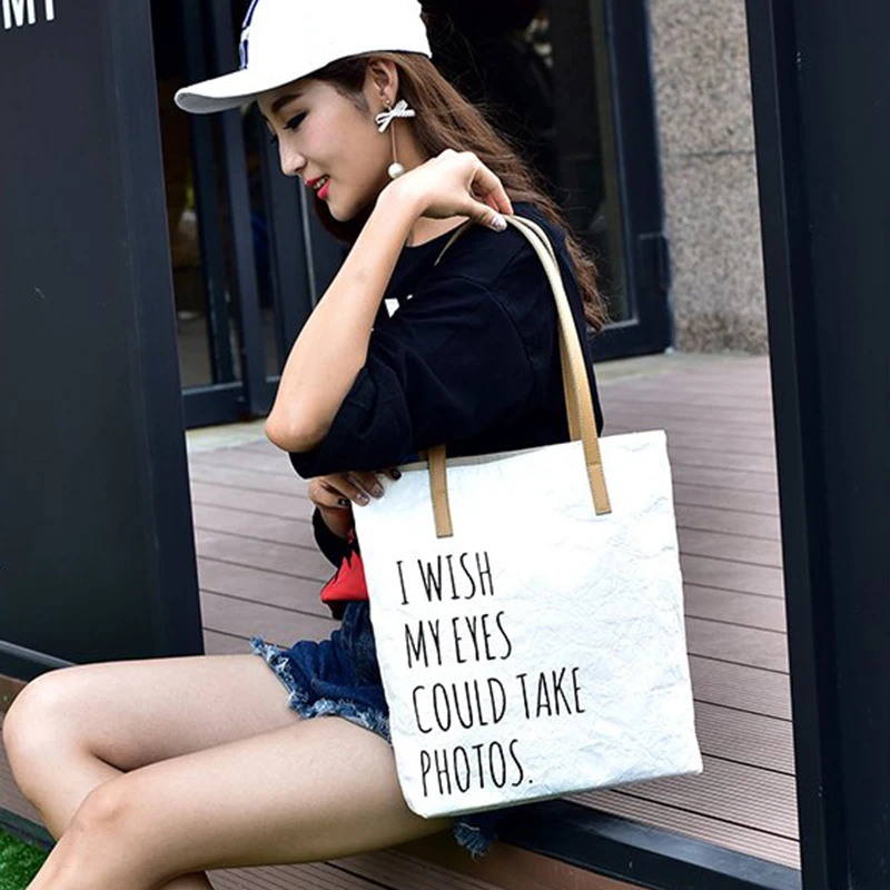 Large Brown Kraft Paper Shopping Handbag Reusable Casual Shoulder Bags with Leather
Large Brown Kraft Paper Shopping Handbag Reusable Casual Shoulder Bags with Leather