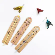 Funny Cat Stick Cat Toy Pheasant Hair Wire Funny Cat Stick Replaceable Bell Funny Cat Pole Training Cat Toy Interactive Cat Toy