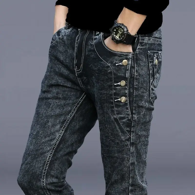 Spring and Autumn New Gray Snowflake Jeans High Quality Youth Stretch Slim Pants All-match Men's Pants 
Spring and Autumn New Gray Snowflake Jeans High Quality Youth Stretch Slim Pants All-match Men's Pants