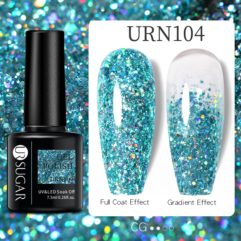 UR SUGAR 7.5ml Glitter Gel Nail Polish iridescent Shiny Sequins Reflective Semi Permanent UV LED Nails Gel Varnishes
UR SUGAR 7.5ml Glitter Gel Nail Polish iridescent Shiny Sequins Reflective Semi Permanent UV LED Nails Gel Varnishes