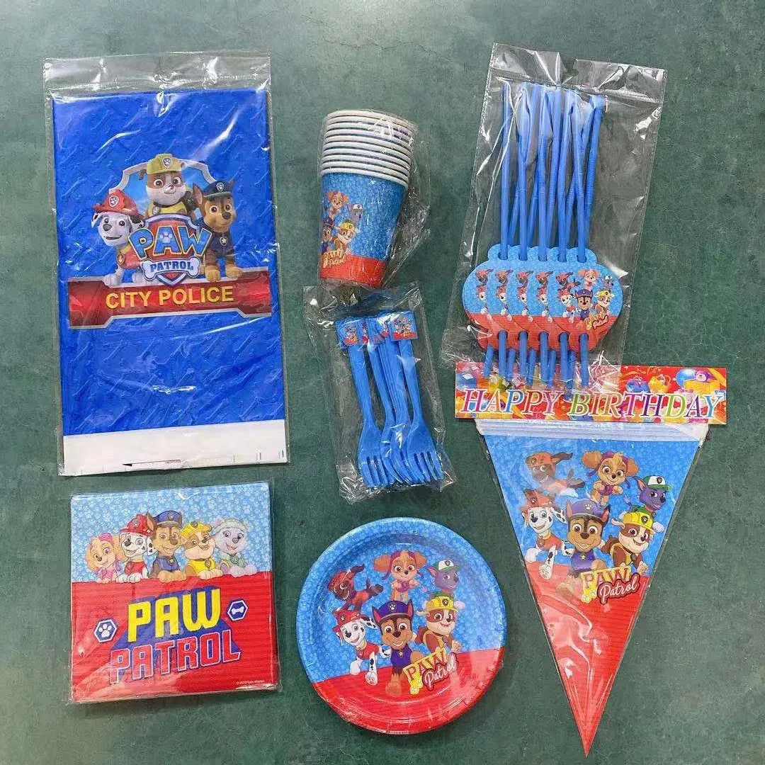 Paw Patrol Party Series Children's Birthday Holiday Party Disposable Tableware Pennant Paper Cups Plates Balloons Supplies Set
Paw Patrol Party Series Children's Birthday Holiday Party Disposable Tableware Pennant Paper Cups Plates Balloons Supplies Set