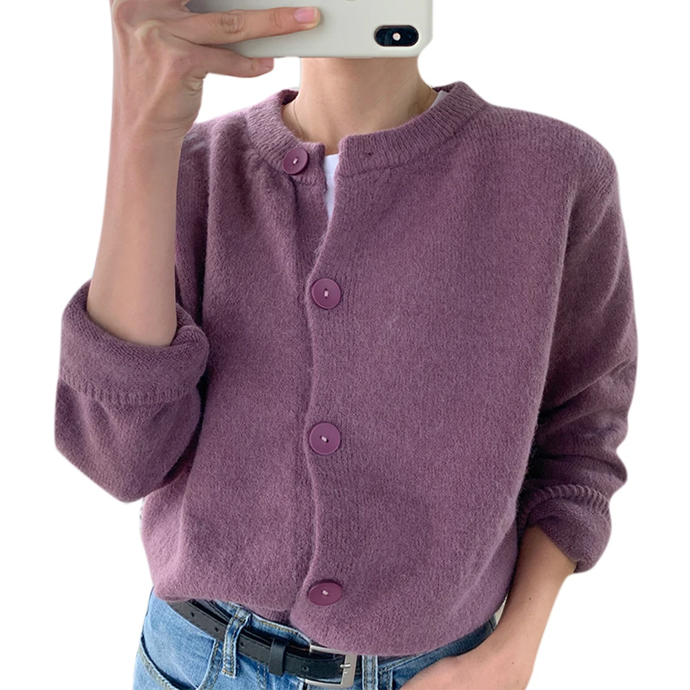 Women Sweater Coats Solid Color Long Sleeve Round Collar Knitting Top Clothing Single Breasted Soft Comfortable Casual Cardigan
Women Sweater Coats Solid Color Long Sleeve Round Collar Knitting Top Clothing Single Breasted Soft Comfortable Casual Cardigan