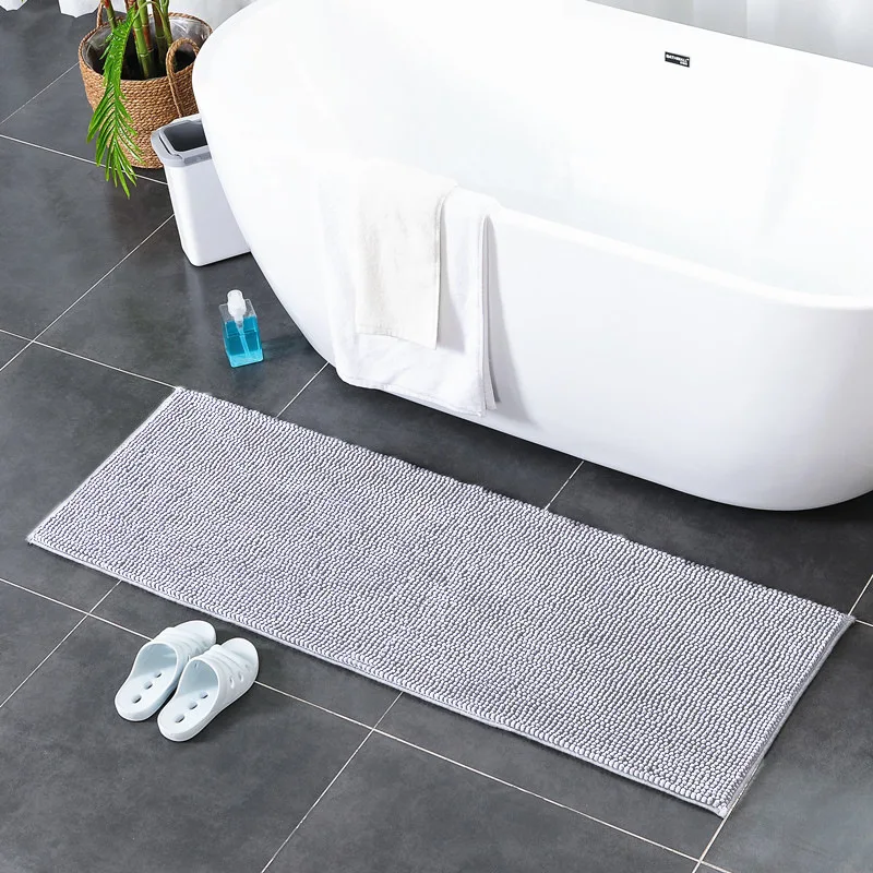

Microfiber Bath Anti Slip Mat Bathroom Carpet Water Absorption Bathtub Rugs Chenille Floor Mat Living Room Carpets 50x140cm