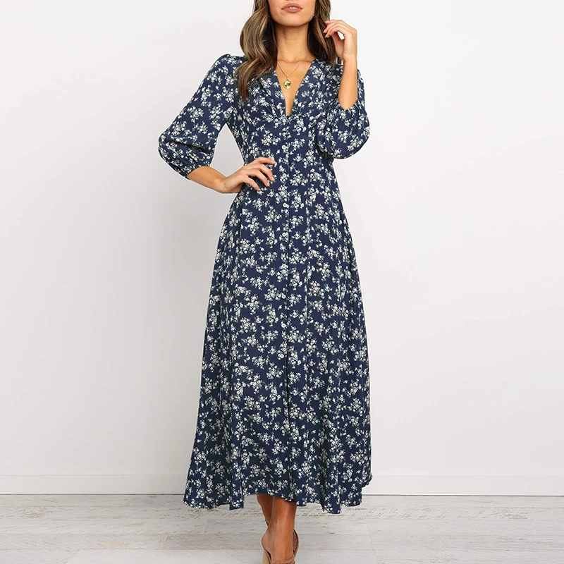 Fashion Bohemian Style Women Summer Casual Long Sleeve V Neck Bandage Chiffon Party Print Loose Dress
Fashion Bohemian Style Women Summer Casual Long Sleeve V Neck Bandage Chiffon Party Print Loose Dress