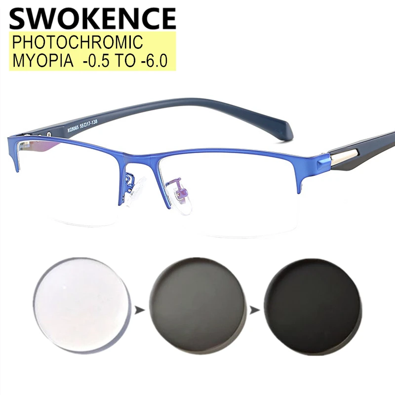 SWOKENCE фотохромные Рецептурные очки для близоруких-0,5 до-6,0 по индивидуальному заказу Для женщин Мужская и Женская Половина металлический каркас, которые могут изменить свой цвет глаз F075
SWOKENCE фотохромные Рецептурные очки для близоруких-0,5 до-6,0 по индивидуальному заказу Для женщин Мужская и Женская Половина металлический каркас, которые могут изменить свой цвет глаз F075