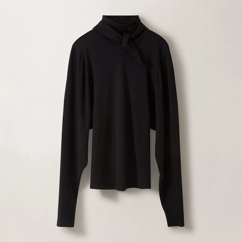 Women Scarf Collar Blouse Lady Long Sleeve Casual Shirt Female Pullover Top 2021 New
Women Scarf Collar Blouse Lady Long Sleeve Casual Shirt Female Pullover Top 2021 New