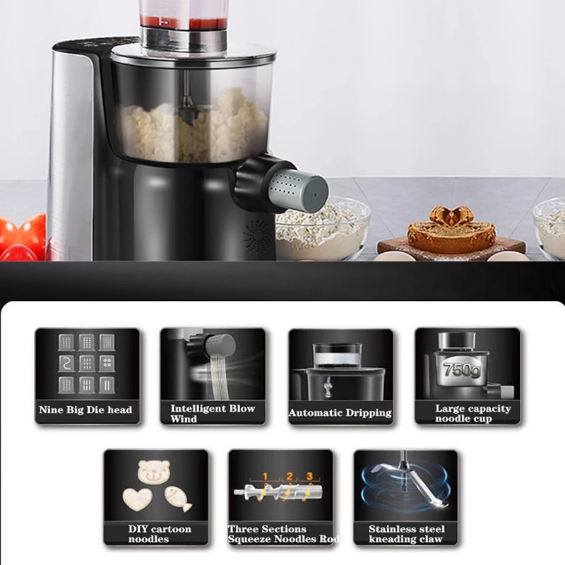 MJ-NS18O2A Household 220V Automatic Flour Called Blender Multi-Function Electric Pasta Machine Vertical Noodle Machine 180W
MJ-NS18O2A Household 220V Automatic Flour Called Blender Multi-Function Electric Pasta Machine Vertical Noodle Machine 180W