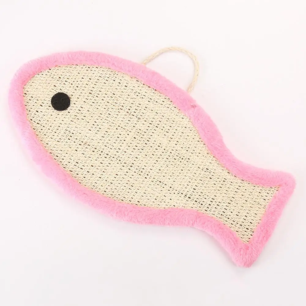 Pet cat toy claws plush wrapped sisal flat fish-shaped cat scratch board