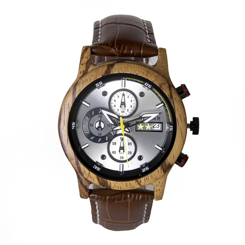 

REDEAR Top Brand Wooden Watch Men Quartz Mens Watches Leather Band Wristwatches Wooden Male Clock Fashion relogio masculino